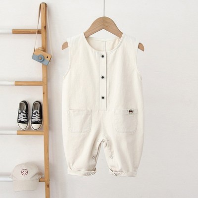 宝宝休闲背带裤2024新款男女童宽松不掉肩连体长裤幼童0-3岁童裤