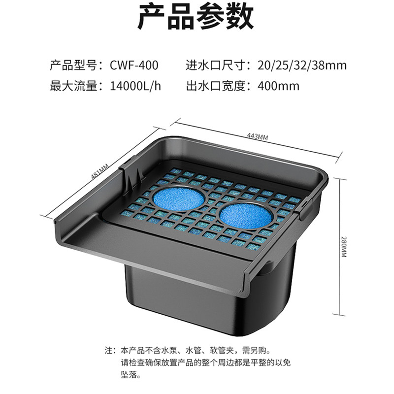 森森格池鱼池瀑布出水口造景过滤跌水景观水幕墙水景溪流流水口