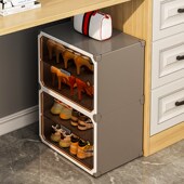 简易鞋 柜 架子家用门口防尘宿舍寝室迷你办公室桌下窄小型省空间鞋