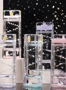 液体流沙沙漏摆件阶梯油漏滴漏玩具流体创意解压滑梯计时器儿童