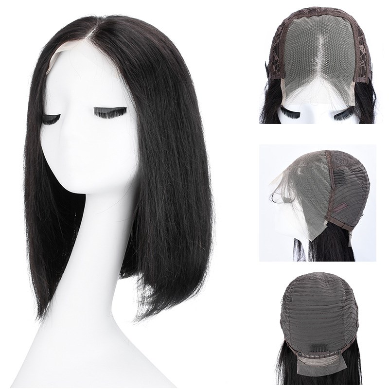 许昌整顶假发全真发前蕾丝假发女短发波波头全头套自然随意造型