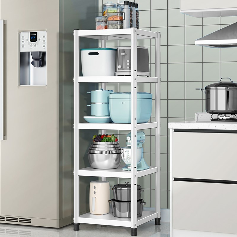 碳钢烤漆厨房置物架落地多层微波炉烤箱架窄款夹缝收纳锅架储物架