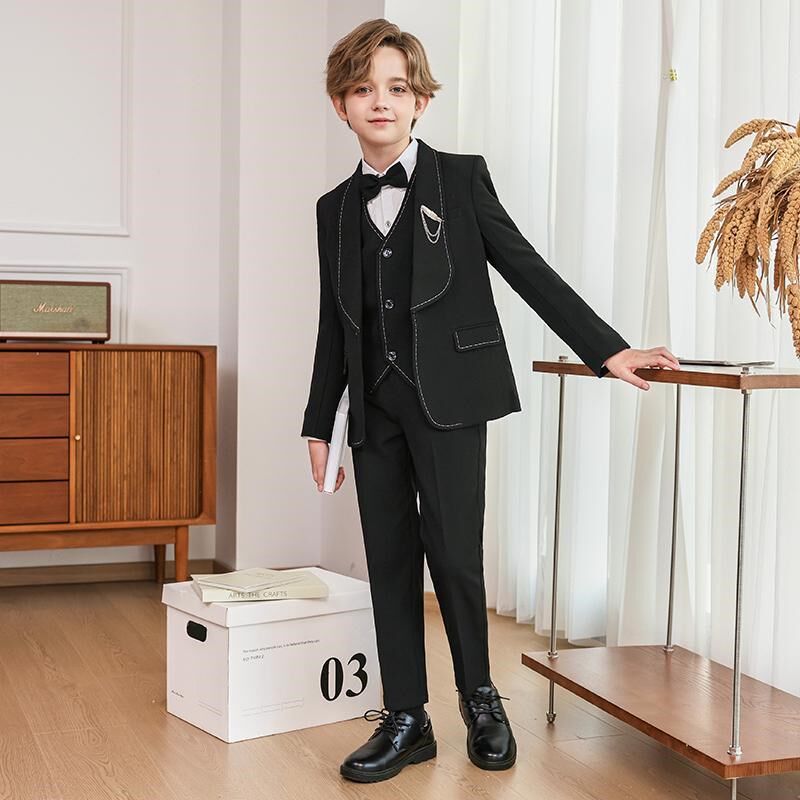 新款儿童西装套装英伦绅士花童礼服演出西服男童钢琴主持表演礼服