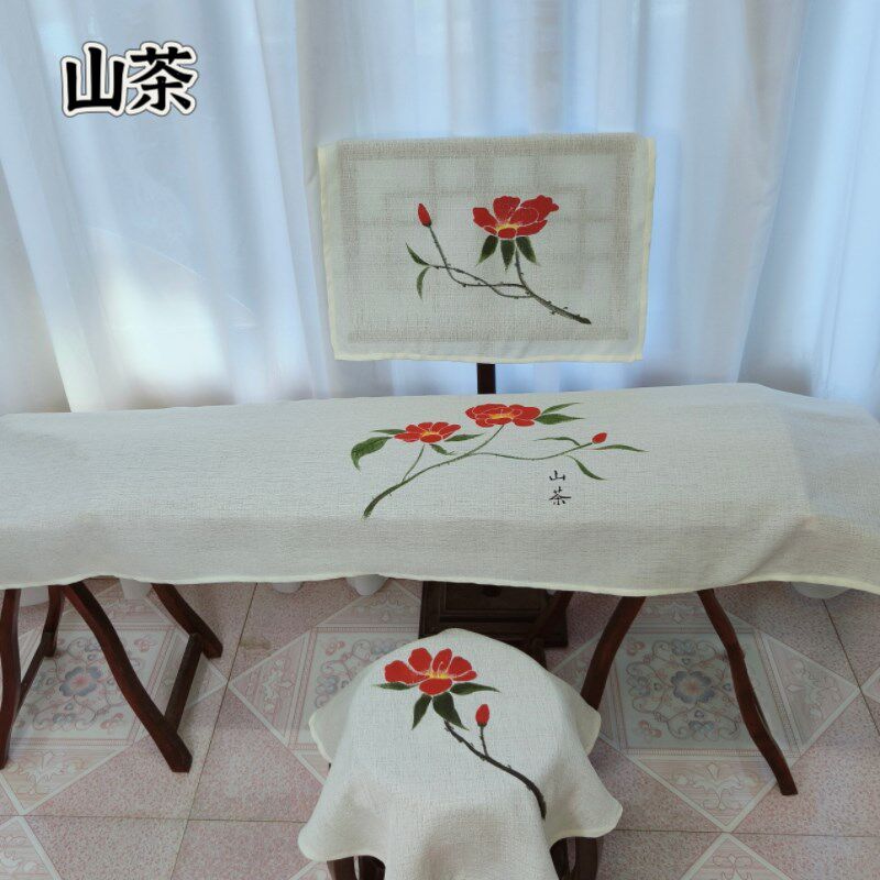 手绘古风古筝罩素雅古典古筝盖布防尘罩163通用古筝盖布古琴盖布