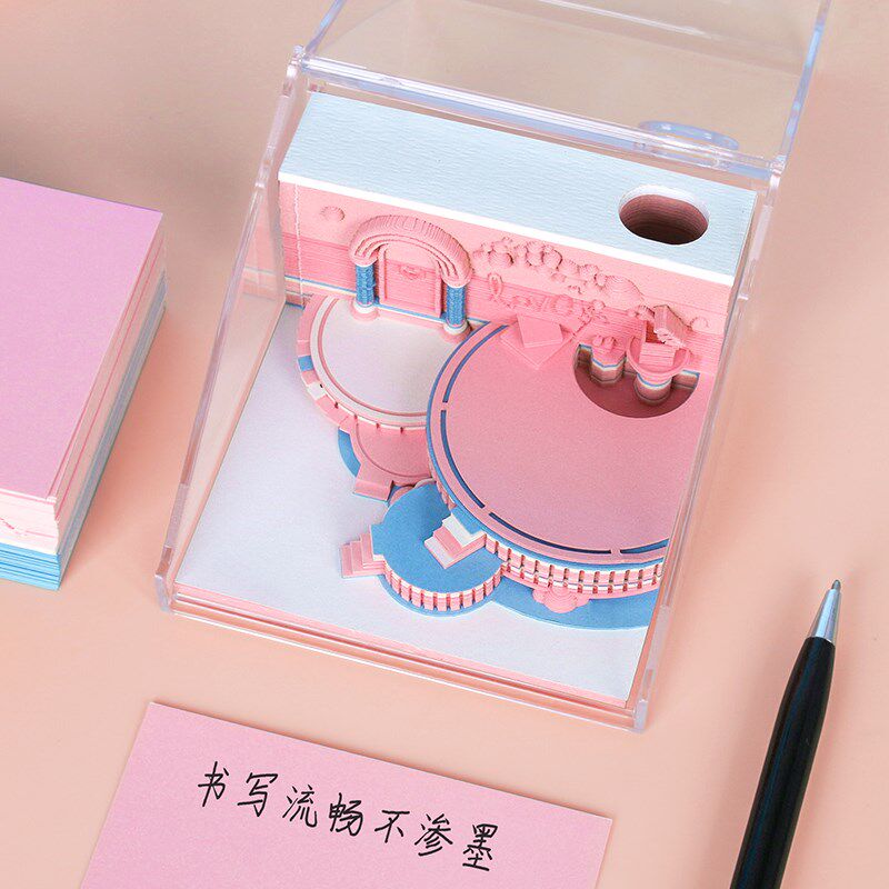 3D立体纸雕便签纸便利贴本送男女朋友情人圣诞爱情可批量定制造型