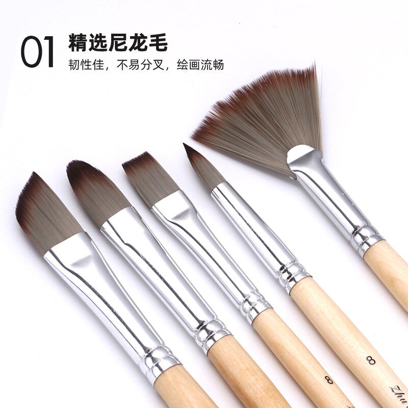 竹亭尼龙毛24支套水粉水彩丙稀画笔初学者儿童成人套装画笔B2409