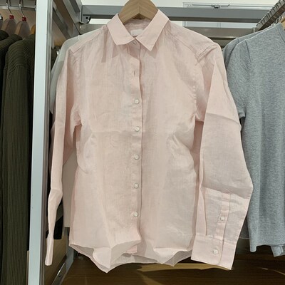 日单女装2025新款法国麻衬衫休闲长袖衬衣上衣空调衫薄外套475647