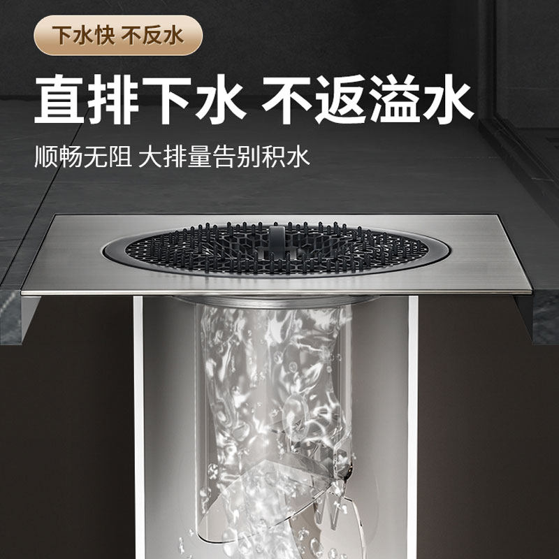 地漏盖翻新器下水管道防返臭神器卫生间浴室不锈钢封闭盖板堵口器