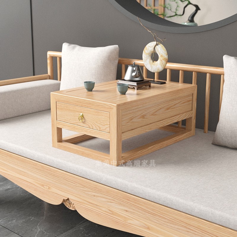 新中式实木沙发床两用白蜡木伸缩小户型客厅罗汉床家俱多功能收纳