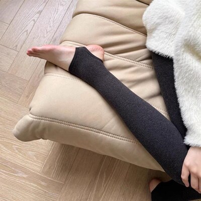 新品~超显瘦加绒连裤袜女金棉秋冬加厚微压哑光打底袜女灰色踩脚
