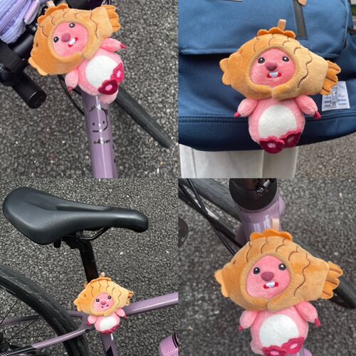 小海狸loopy自行车装饰玩偶公路车折叠车装饰配件挂件