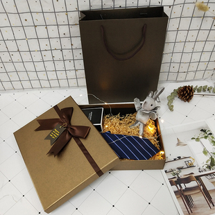 礼物盒复古包装盒礼袋空盒子大号简约生日围巾礼盒男生送礼礼品盒