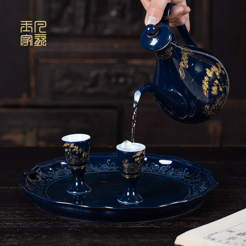 传统陶瓷白酒杯古风家用酒壶白酒酒具套装中式酒杯小号酒盅分酒器