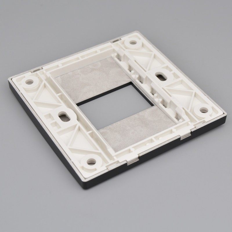 黑色86型一位空白墙壁开关插座强弱电开关多媒体单口信息空白面板