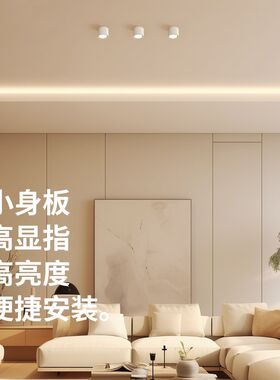 至御明装筒灯可调角度卫生间客厅免开孔卧室玄关过道无主灯具照明