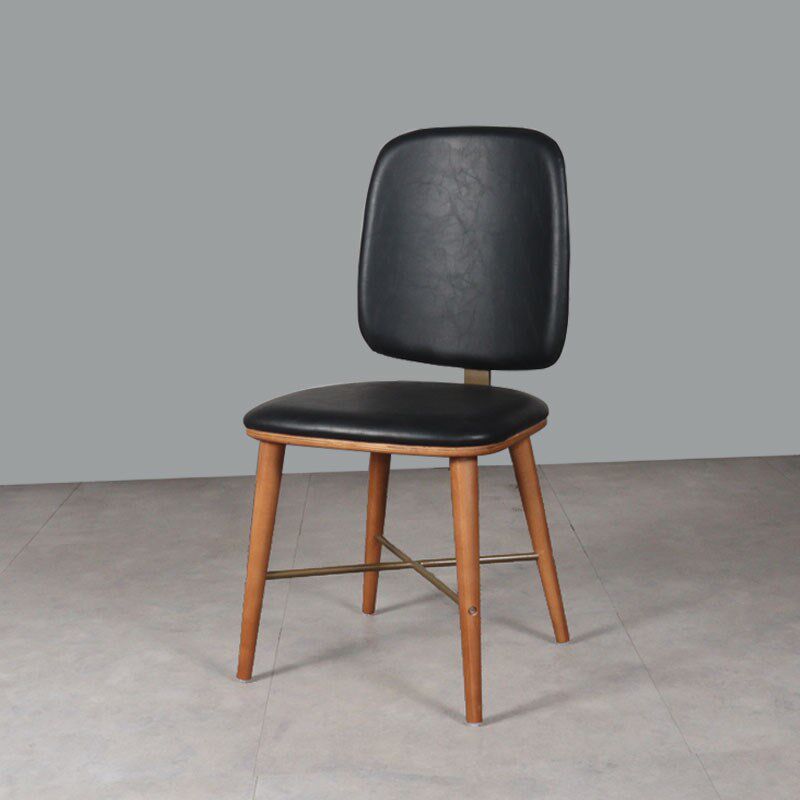 北欧轻奢实木餐椅家用靠背铁艺书桌凳子餐厅酒店咖啡厅复古椅子