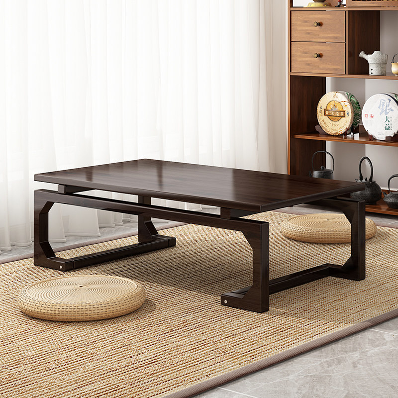 飘窗桌家用炕桌榻榻米茶桌炕几实木窗台小茶几新中式坐地矮桌茶台