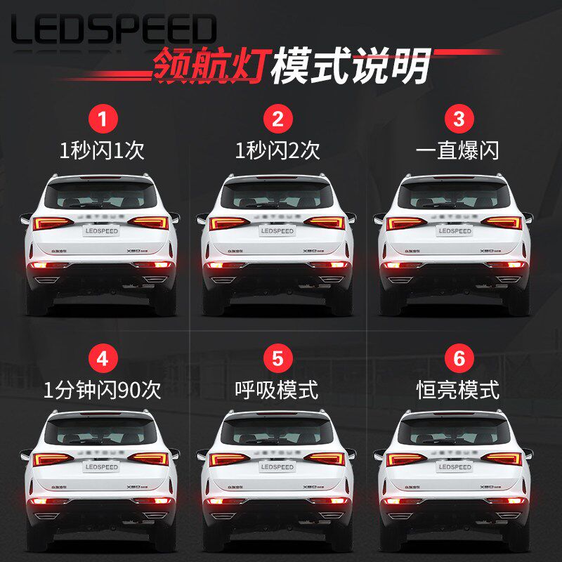 适用捷途X90 plus改装LED领航灯泡刹车爆闪呼吸巡航后雾灯转向X95
