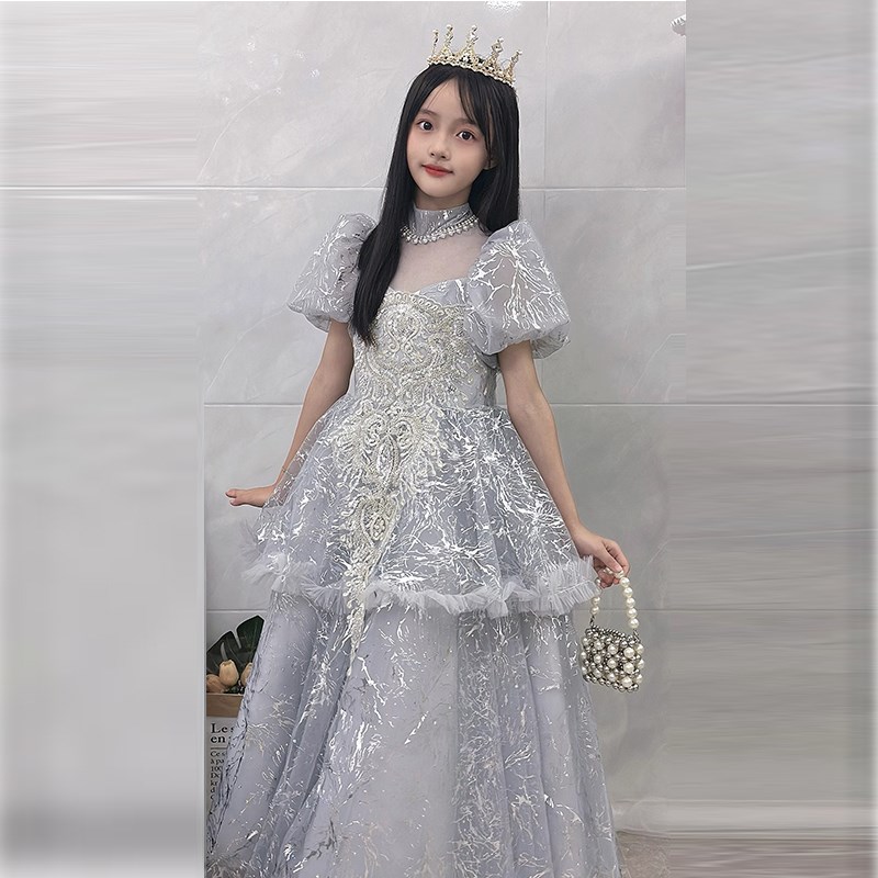 高端儿童晚礼服仙气质轻奢小众女孩生日公主裙主持人钢琴演出服秋