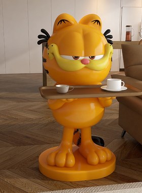 卡通加菲猫公仔周边客厅电视柜沙发旁边装饰落地开业店铺礼物摆件