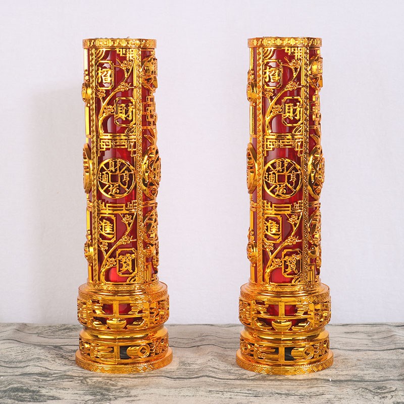 龙烛大号蜡烛家用喜庆结婚春节水晶精品玻璃过年无烟酥油环保带座