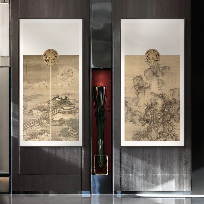 国风【挂画】分享新中式装饰画 茶室禅意高档大气风景实物挂画