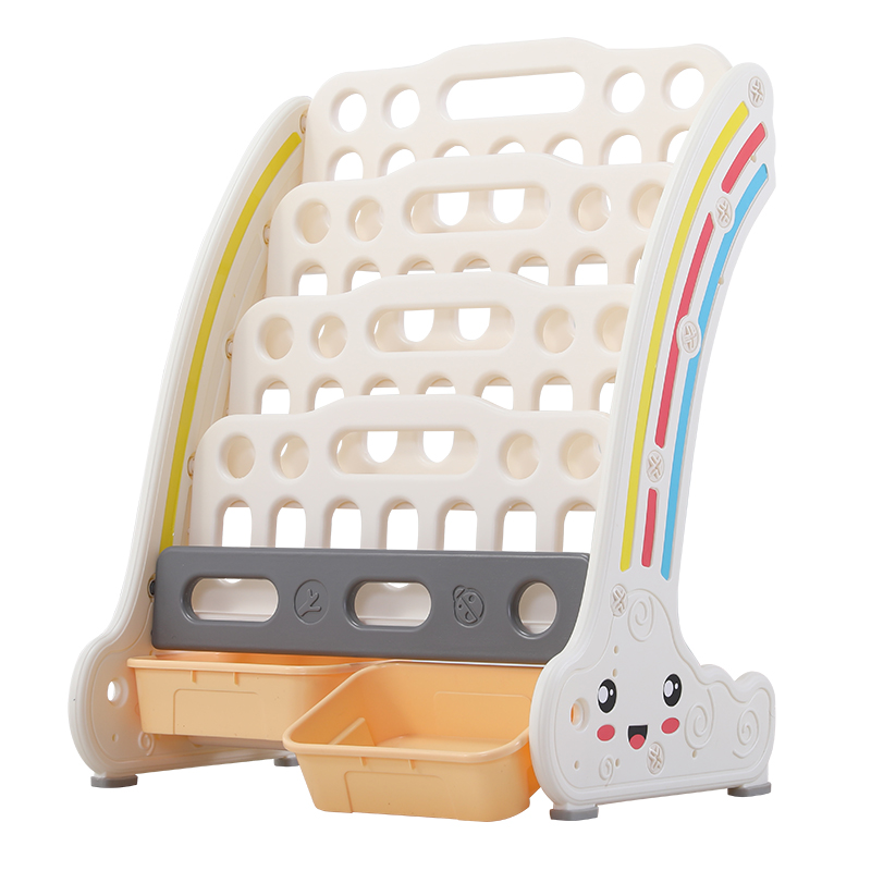 哈咪兔儿童书架简易家用落地宝宝玩具收纳架幼儿园塑料卡通绘本架