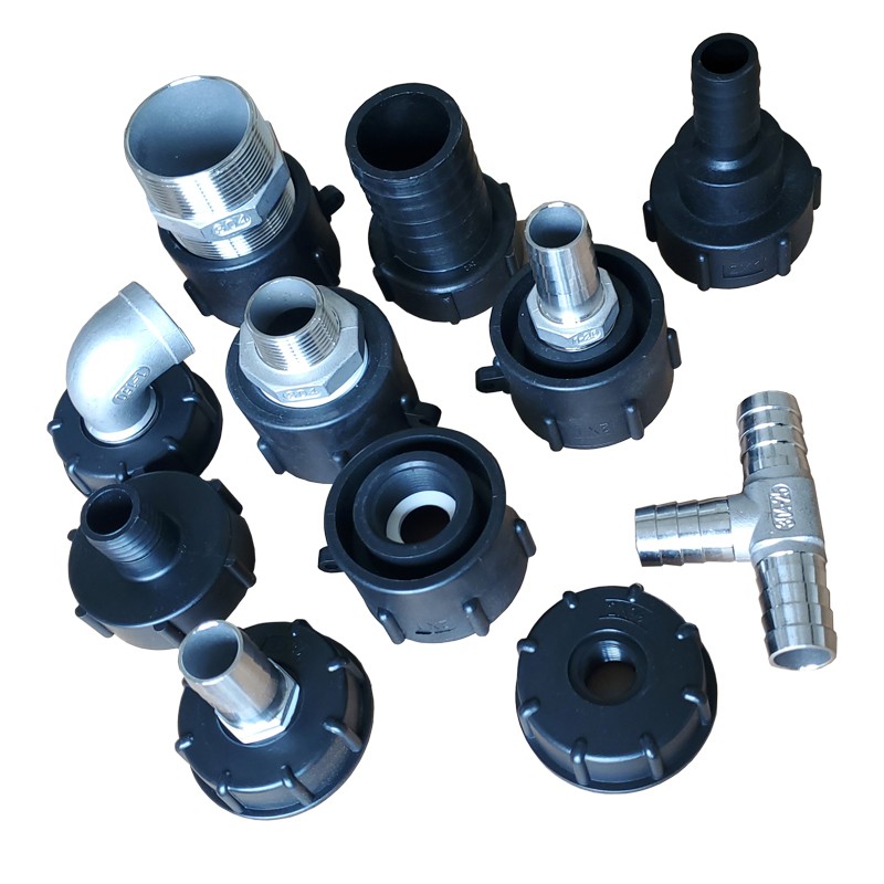 全新吨桶阀门配件转换接头2寸粗丝转4分6分1寸内丝盖外丝塑料堵头