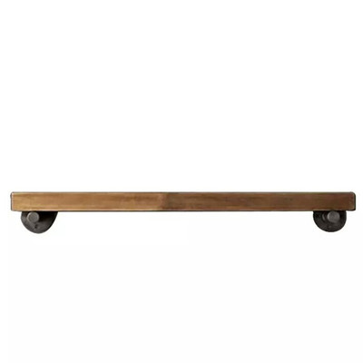 简约创意壁挂墙上置物架一字隔板铁艺水管支架实木复古书架厨房层