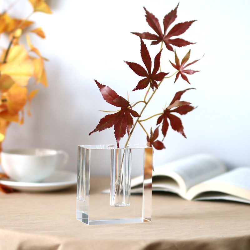北欧轻奢水晶透明玻璃花瓶中间细口水培创意餐桌样板间软装饰摆件,家居饰品,花瓶,淘宝优惠券,粉丝福利购,淘宝优惠卷