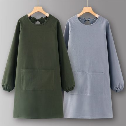 围裙厨房家用2024新款纯棉做饭罩衣女工作服秋冬款大人餐饮专用男