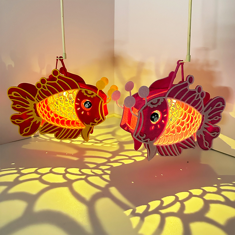 灯笼纸2023新款中秋节小花灯古风中式鱼灯挂饰儿童diy手工材料包