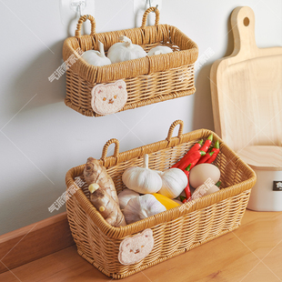 手提插花花蓝柳编婚礼小花篮手工藤编竹编筐编织拍照摆件水果篮子