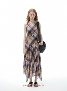 Sayhitotomato【流光梦境】网纱舒适微透不规则吊带背心连衣裙