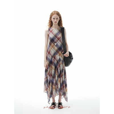 Sayhitotomato【流光梦境】网纱舒适微透不规则吊带背心连衣裙