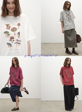Sayhitotomato【晕乎乎蘑菇】原创手绘晕乎乎蘑菇纯棉宽松短袖T恤