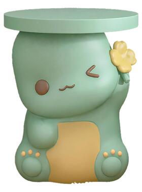 小奶龙床头地柜现代简卡小茶几通奶油风边几树脂BJ2158落家居约摆