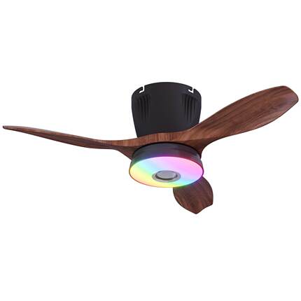 2简02新款吸顶风扇灯卧室约rgb吊扇灯餐厅5扇电风灯具led