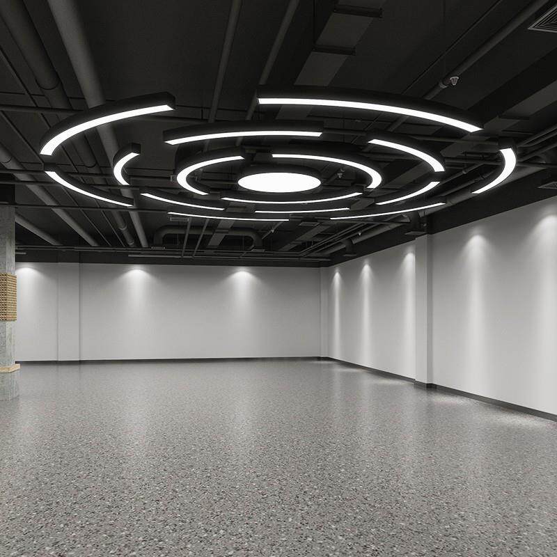 定制圆弧形吊灯LED圆形圆环网咖健身房灯商场超市工业风造型灯具