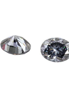 广州中灰旦形工厂直供旦椭*形中灰莫桑石4*6-812mm首饰配石碎石裸