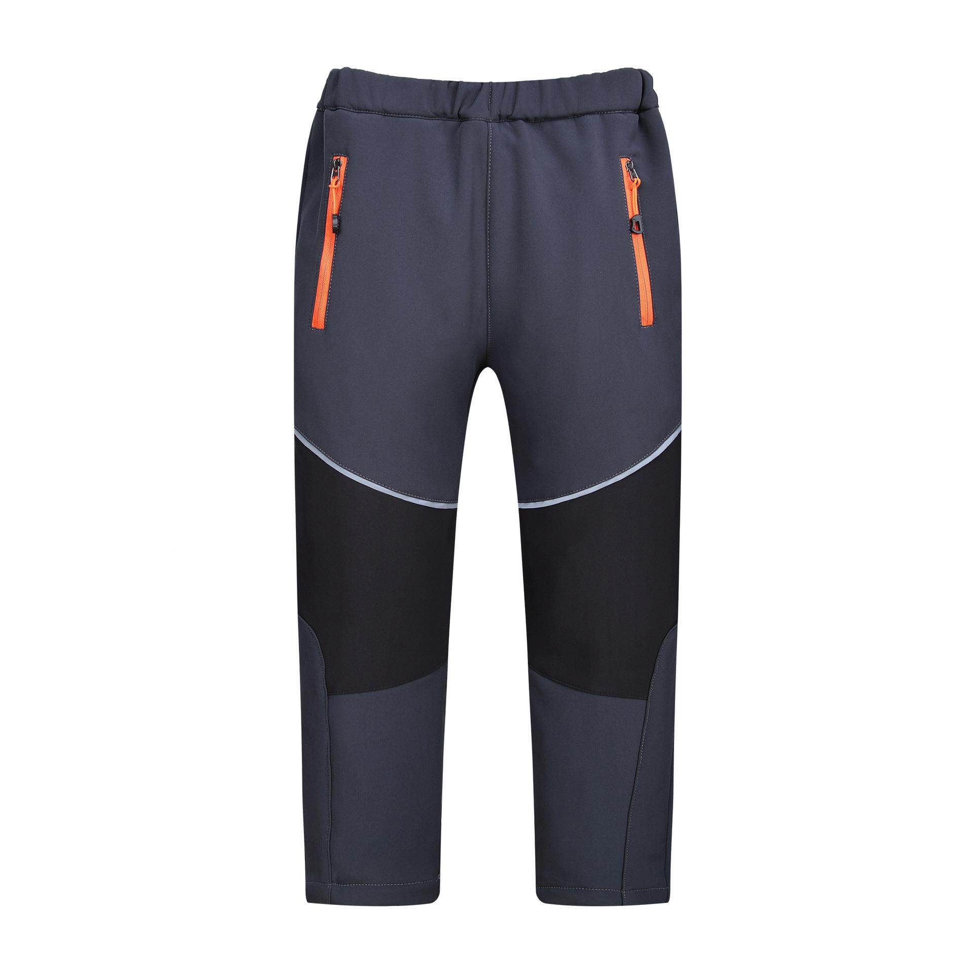 儿童软壳动闲冲锋裤户0430外徒步休登山保暖裤男女童拼色防风防水