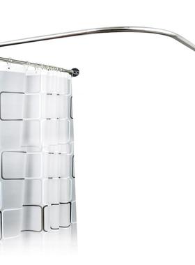 工伸厂网红不锈钢缩杆晾衣杆浴杆U型杆卫帘间淋生浴房浴杆架