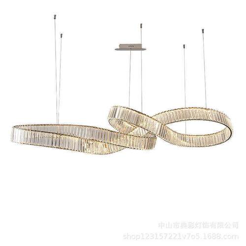 轻奢水晶餐厅吊灯奢华别墅复式楼客厅展厅售楼部高端吧台新款吊灯