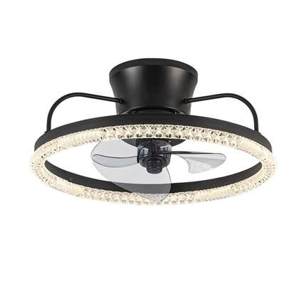 北欧智餐能吸顶风扇灯用卧室厅吊扇家灯60度摇头带LED一体电扇灯