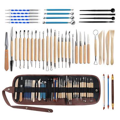 泥工具43装件套石塑粘土细雕刻刀硅胶陶点钻PCV笔丸棒七本节针