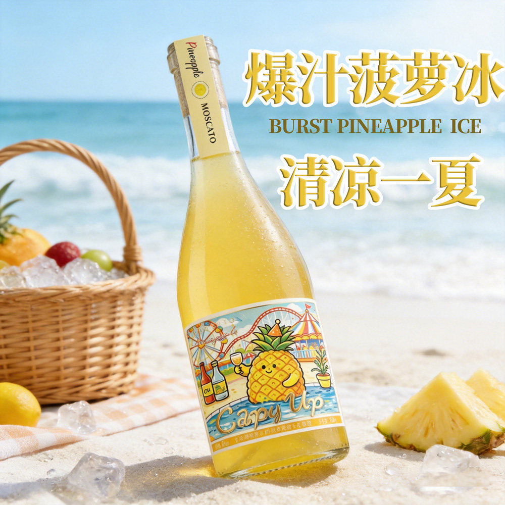 果酒菠萝莫斯卡托葡萄酒8度女生微醺高颜值聚会低度甜酒卡皮冲鸭
