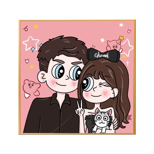 生日礼物diy手工油画送男女友闺蜜女生情侣照片定制七夕情人节