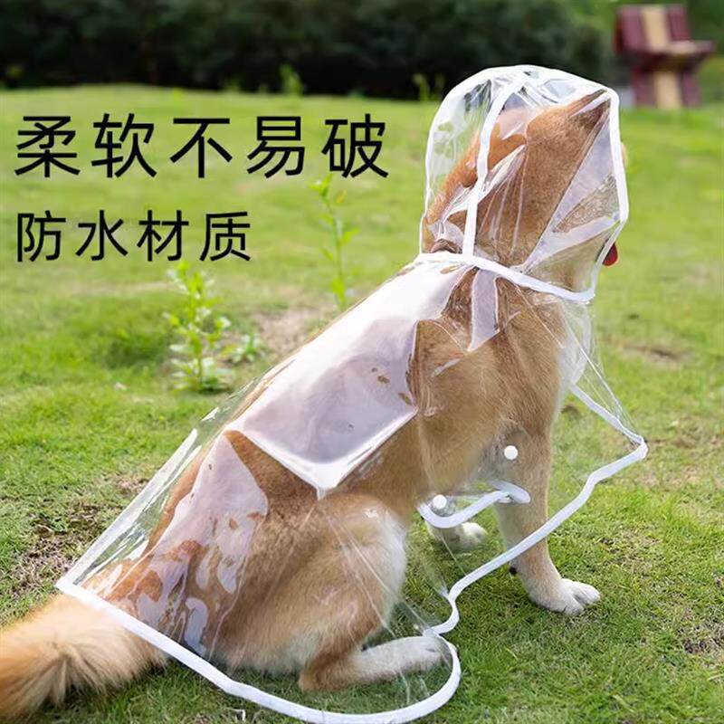 宠物透明雨披衣服泰迪狗狗雨衣柴犬中型犬小型犬遛狗防水大型金毛