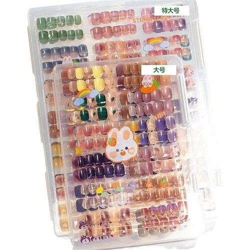 美甲透明防尘收纳盒穿戴甲片款式样品展示便携大容量双面整理册