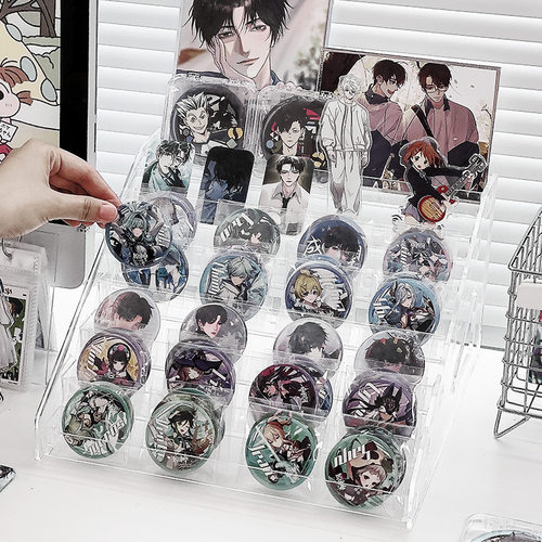 透明吧唧展示架桌面徽章收纳盒